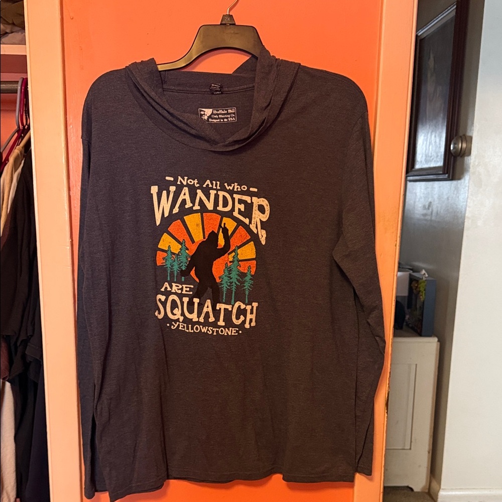 Buffalo Bill Cody Shirt Co Dark Gray Graphic Hoodie